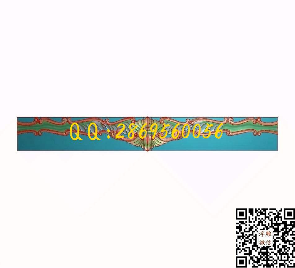 门花1287-179_欧式木门长条洋花贴花门上花门芯门楣精雕图浮雕图
